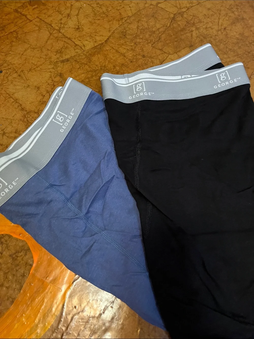 NEW George Men's Boxer Briefs – Black & Blue (2-Pack) Sz 3XL